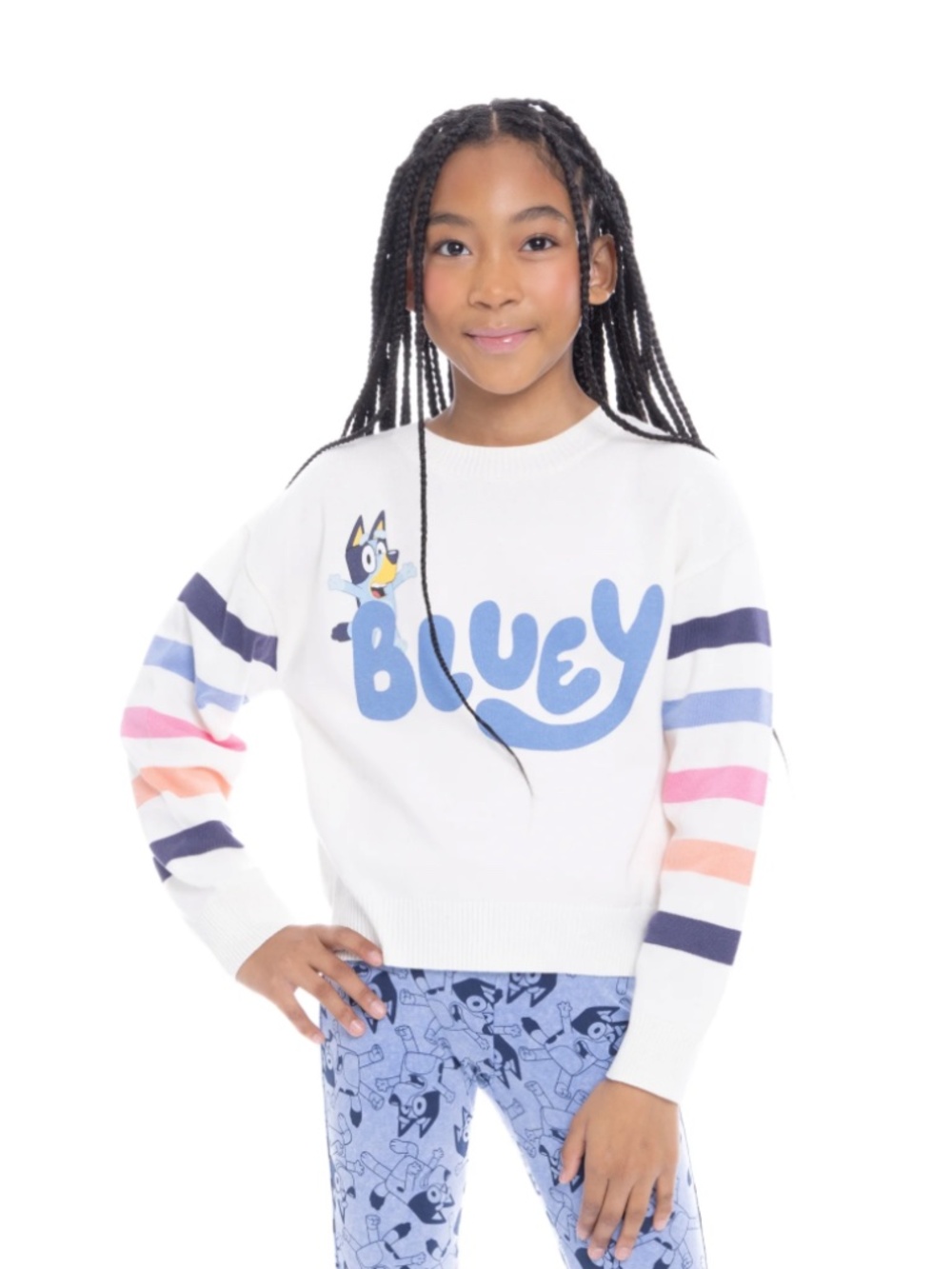 Bluey Girls Graphic Sweater with Long Sleeves